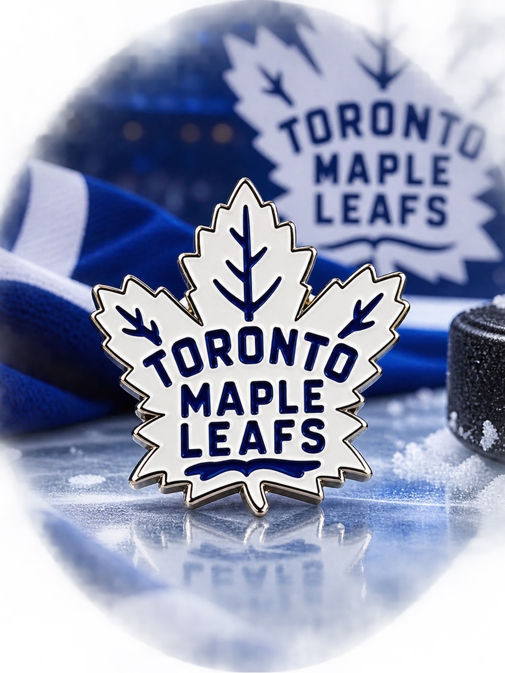 Toronto Maple Leafs Pin - White & Blue NHL Team Logo
